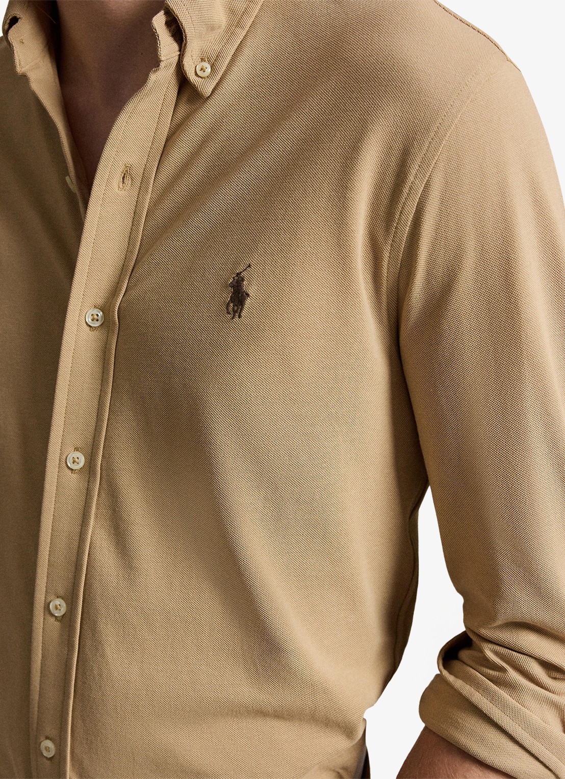 Ralph Lauren Overhemd van piqué katoen - detail 5 vintage khaki c8888-zy59