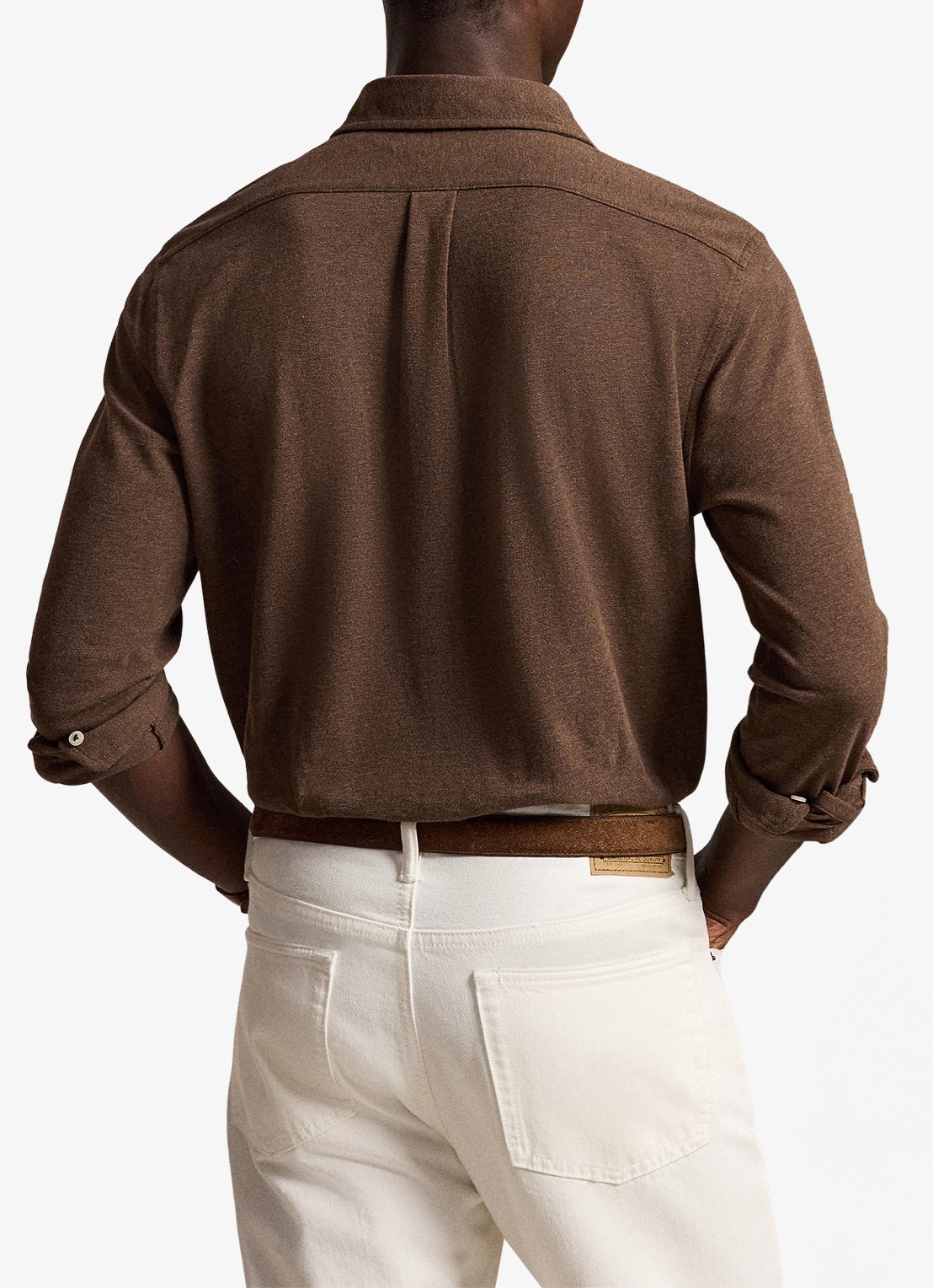 Ralph Lauren Overhemd van piqué katoen - achterkant nutmeg brown htht / bruin