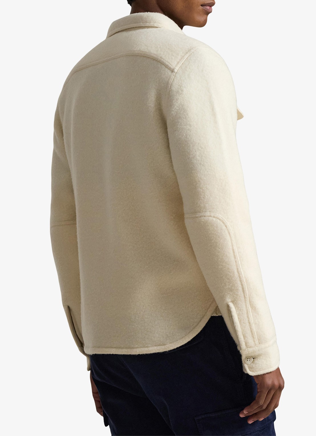 Ralph Lauren Overshirt in wolblend met borstzakken - achterkant 3 andover cream / creme