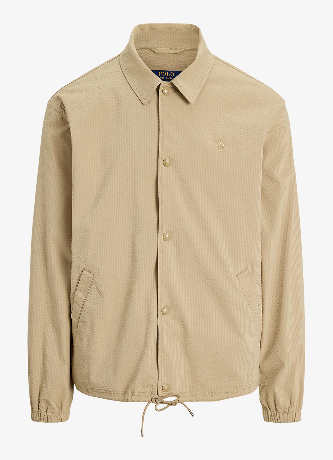 Ralph Lauren Overshirt met steekzakken - voorkant coastal beige/khaki multi