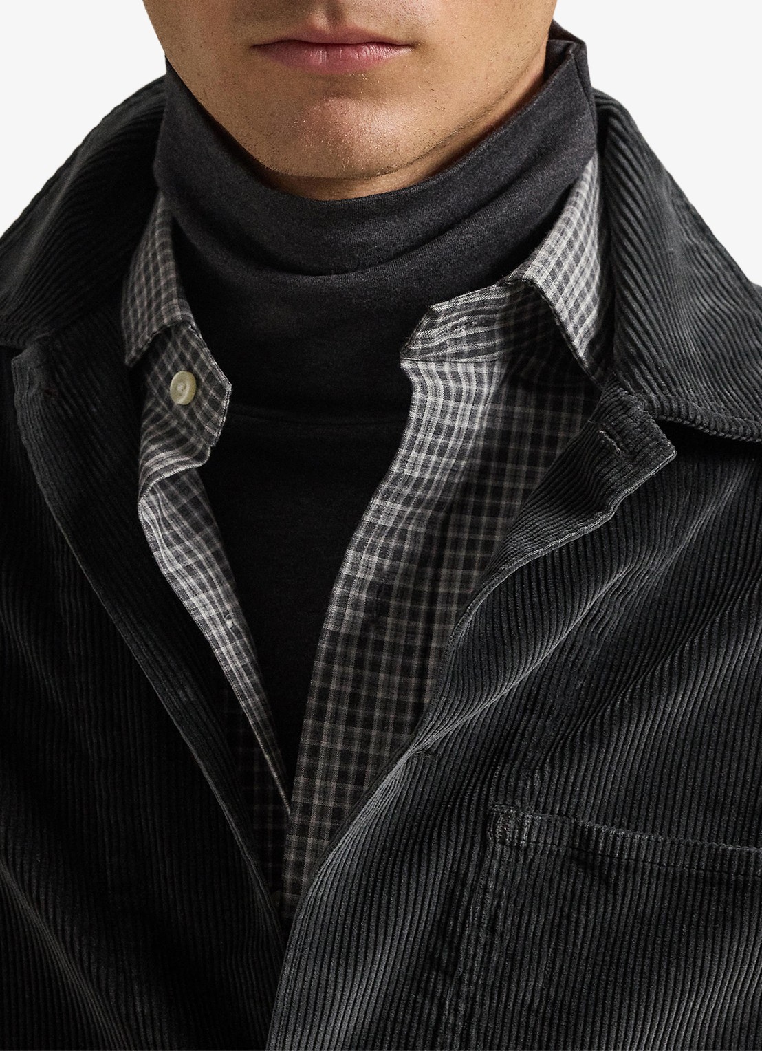 Ralph Lauren Overshirt van corduroy met opgestikte zakken - detail 5 deep grey / donkergrijs