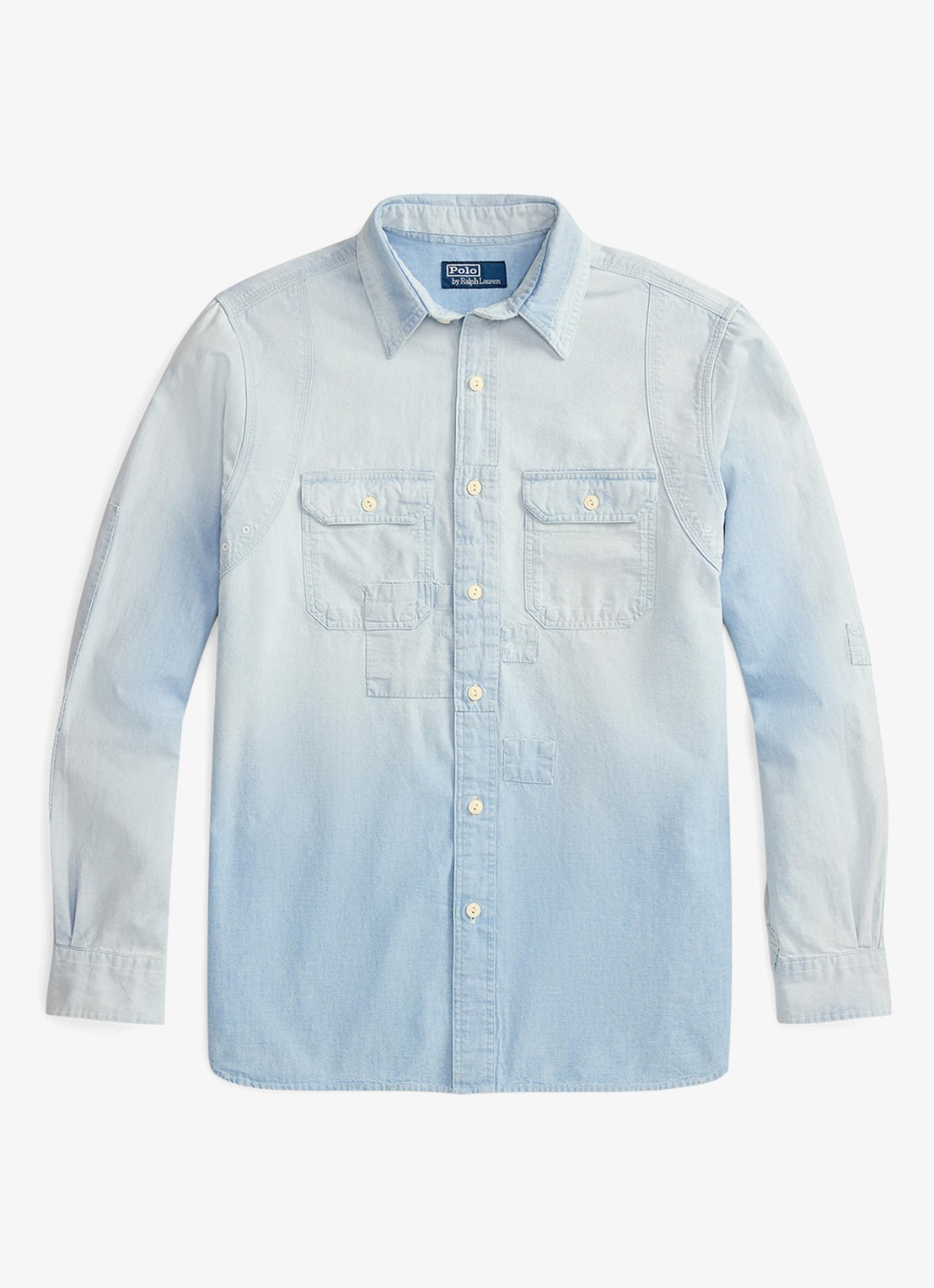 Ralph Lauren Overshirt van denim met borstzakken - voorkant indigo