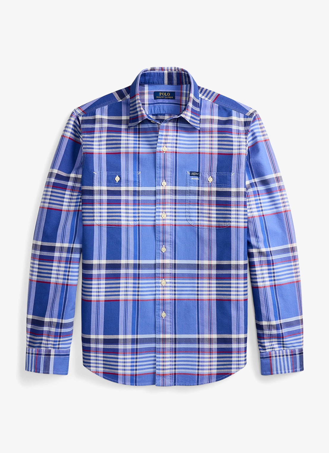 Ralph Lauren Oxford classic fit overhemd met ruitdessin - voorkant 3 blue red multi / blauw