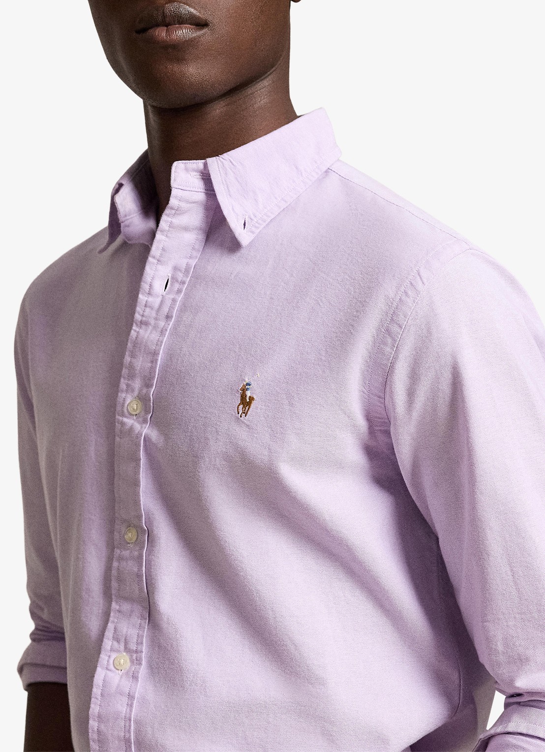 Ralph Lauren Oxford custom fit overhemd met button down kraag - detail 2 light lilac / lila