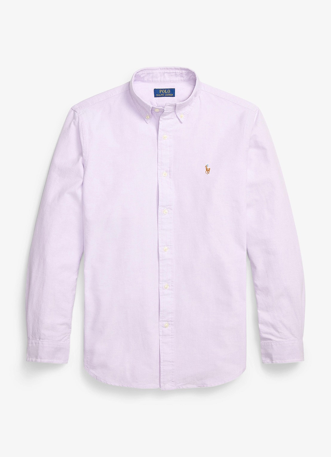 Ralph Lauren Oxford custom fit overhemd met button down kraag - voorkant 3 light lilac / lila