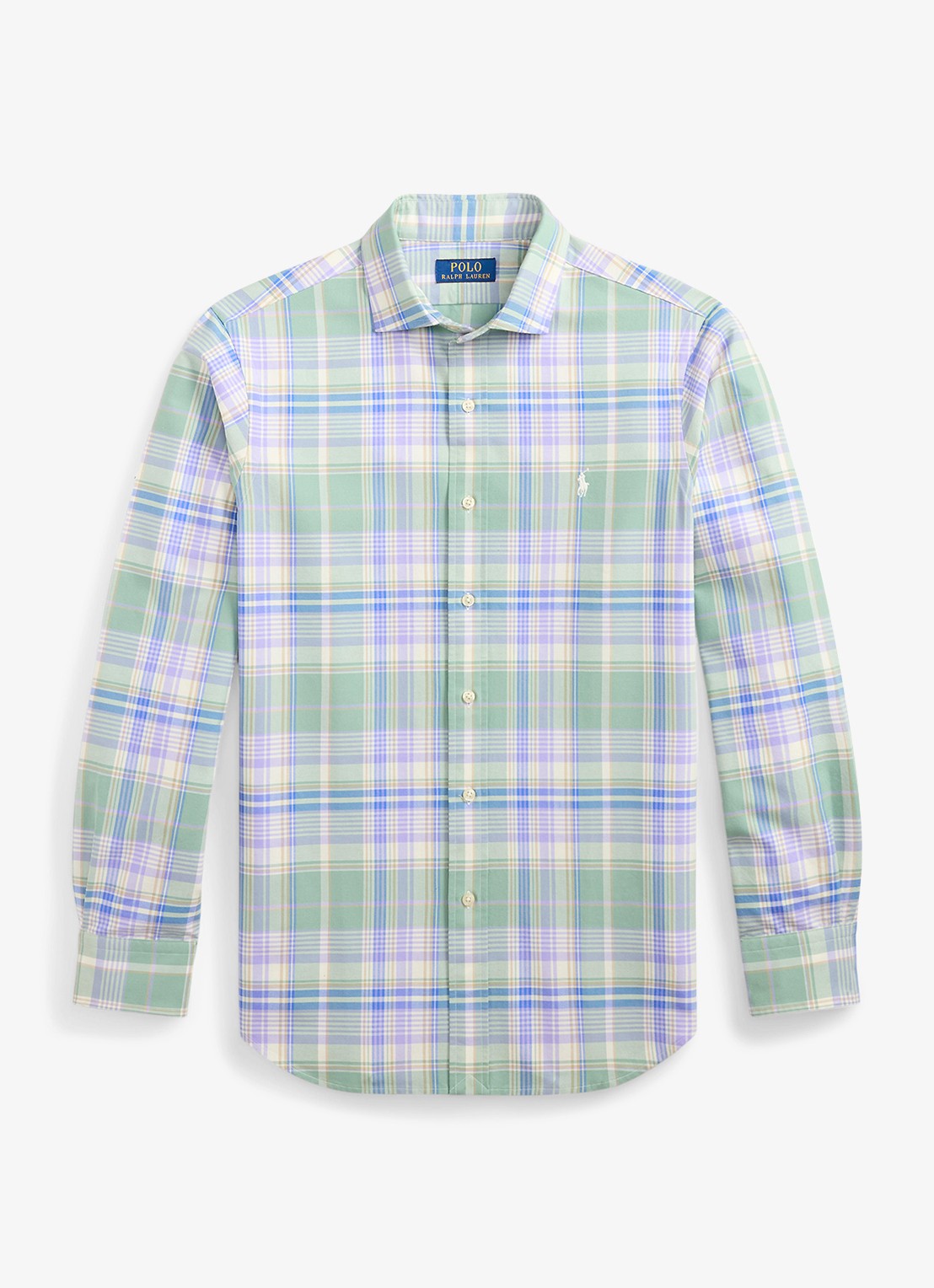 Ralph Lauren Oxford custom fit overhemd met ruitdessin - voorkant 2 faded mint / mint