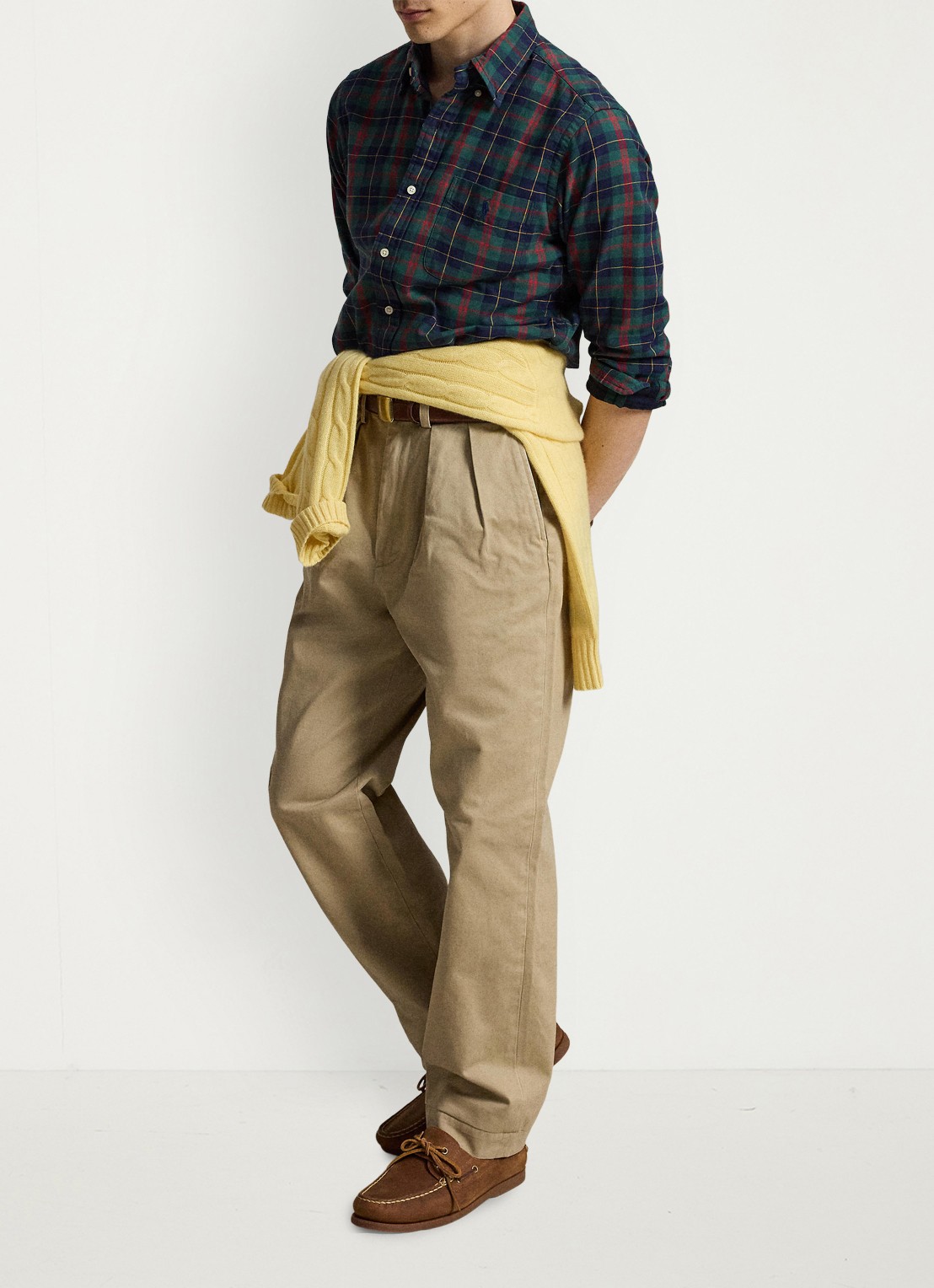 Ralph Lauren Oxford custom fit overhemd met ruitdessin - detail navy green multi / donkerblauw