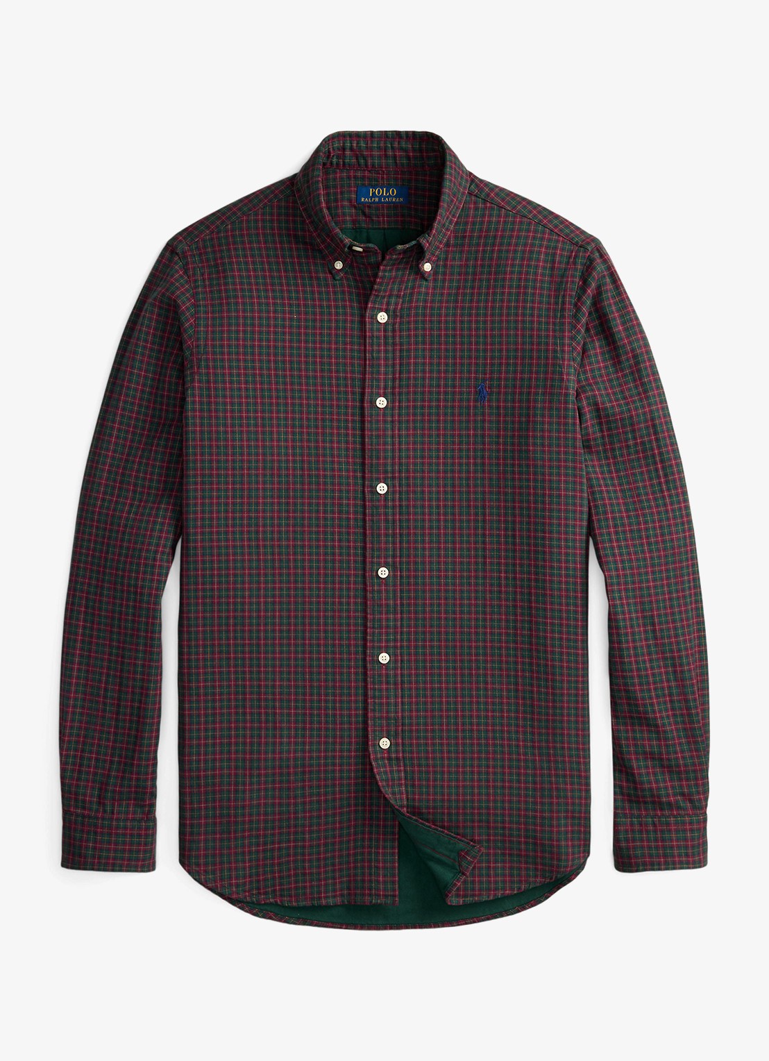 Ralph Lauren Oxford custom fit overhemd met ruitdessin - voorkant forest red multi / rood