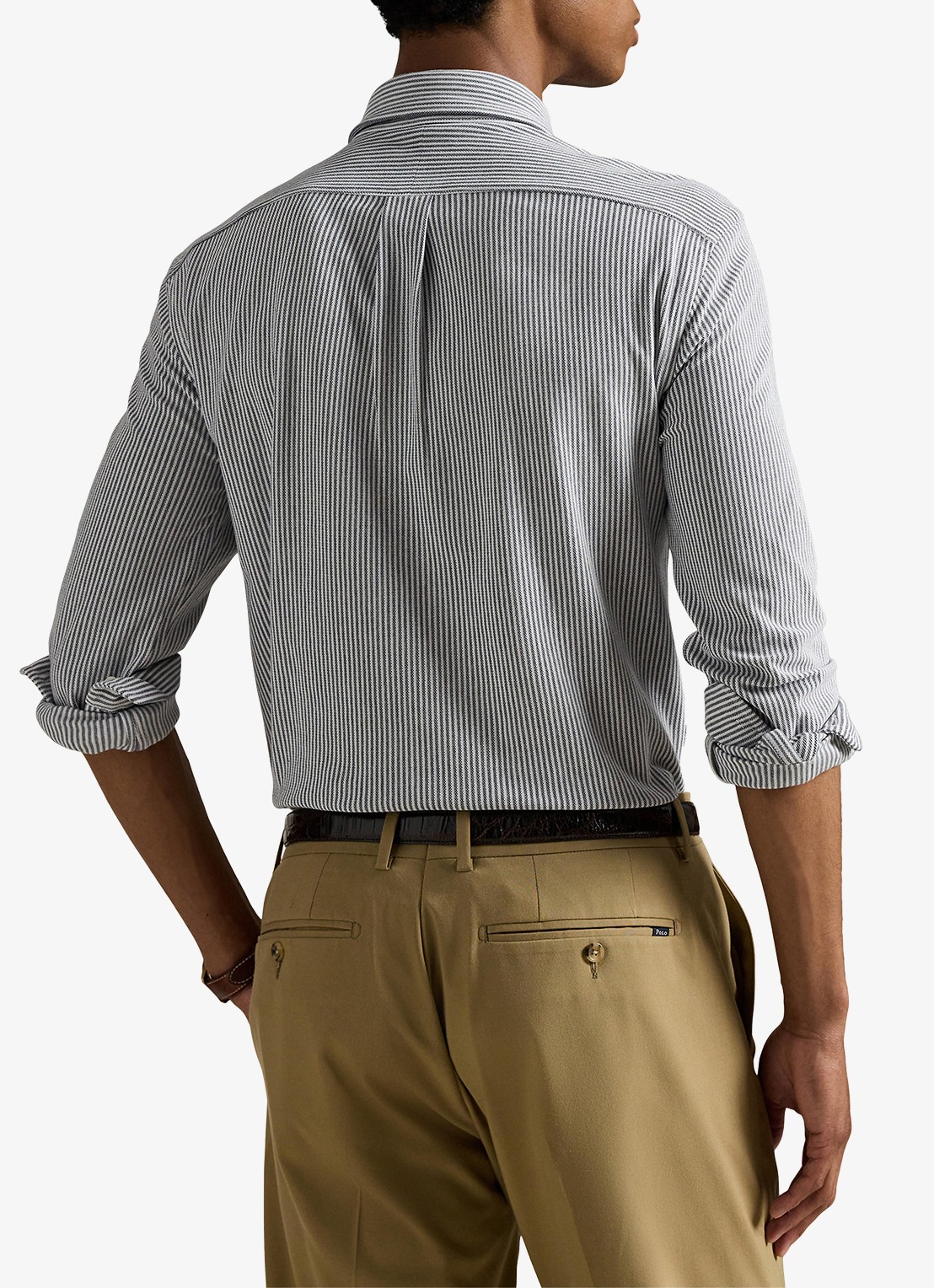 Ralph Lauren Oxford regular fit overhemd met logoborduring - achterkant newport navy/white / donkerblauw