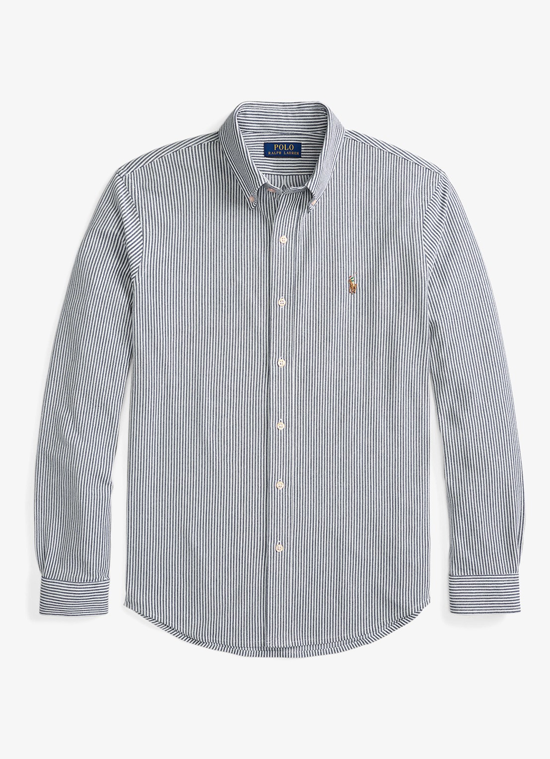 Ralph Lauren Oxford regular fit overhemd met logoborduring - voorkant 4 newport navy/white / donkerblauw
