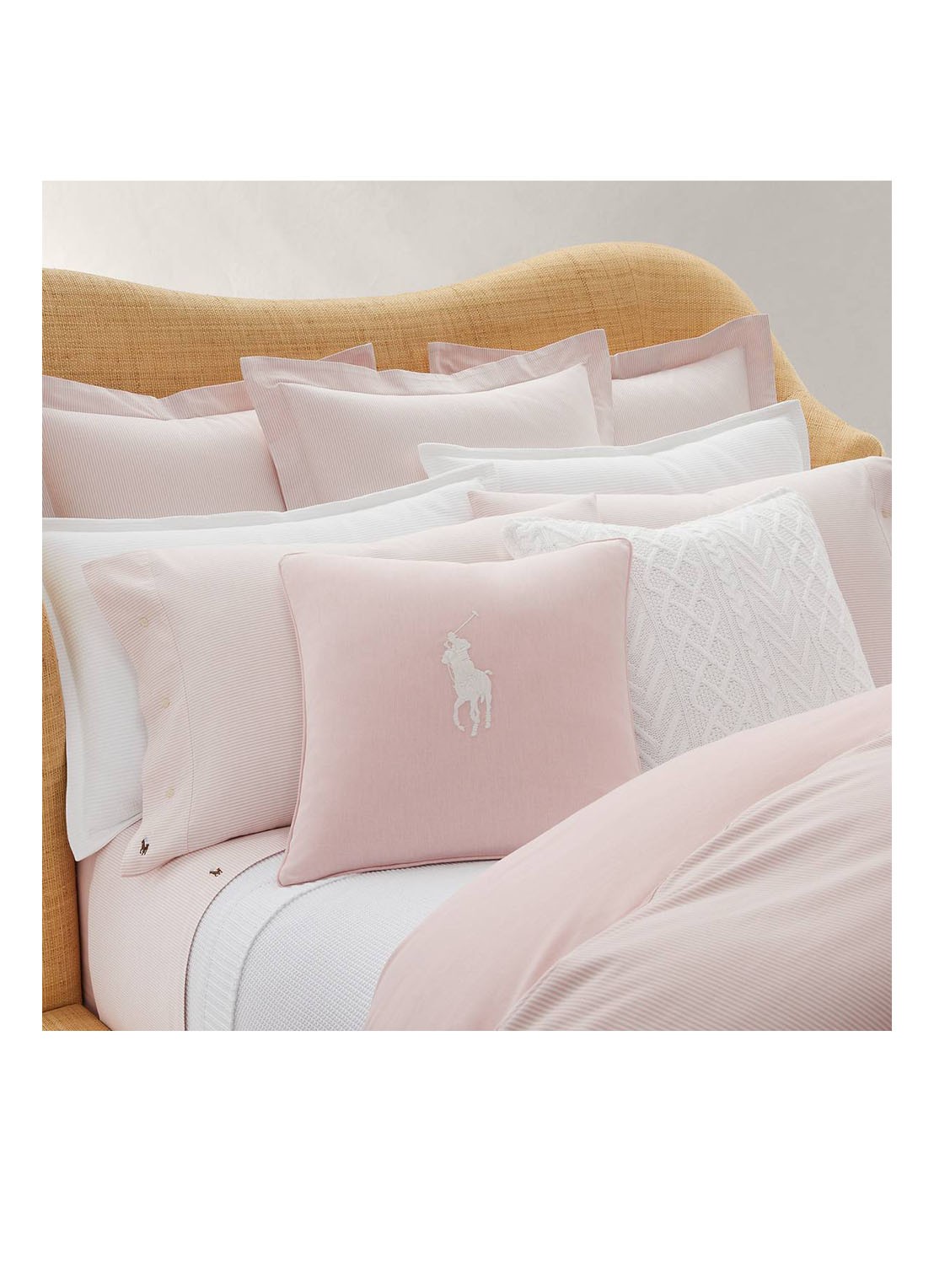 Ralph Lauren Oxford sierkussenhoes  50 x 50 cm - detail 7 lichtroze