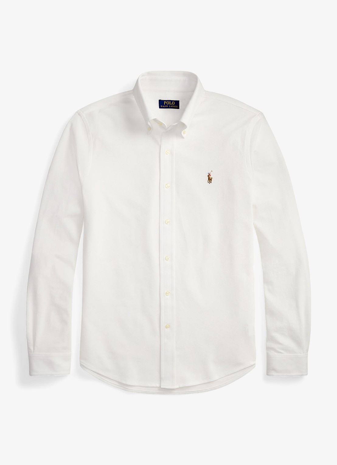 Ralph Lauren Oxford slim fit overhemd met logo - voorkant 4 white / wit