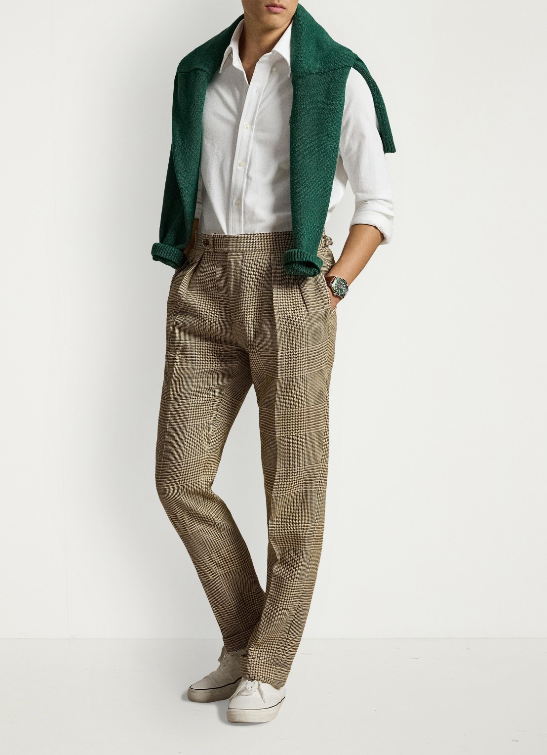 Ralph Lauren Oxford slim fit overhemd met logo - voorkant 5 white / wit