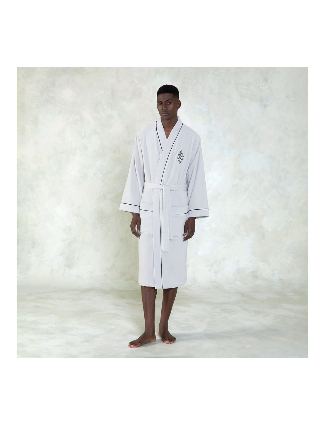 Ralph Lauren Park Row badjas van katoen - voorkant 7 wit