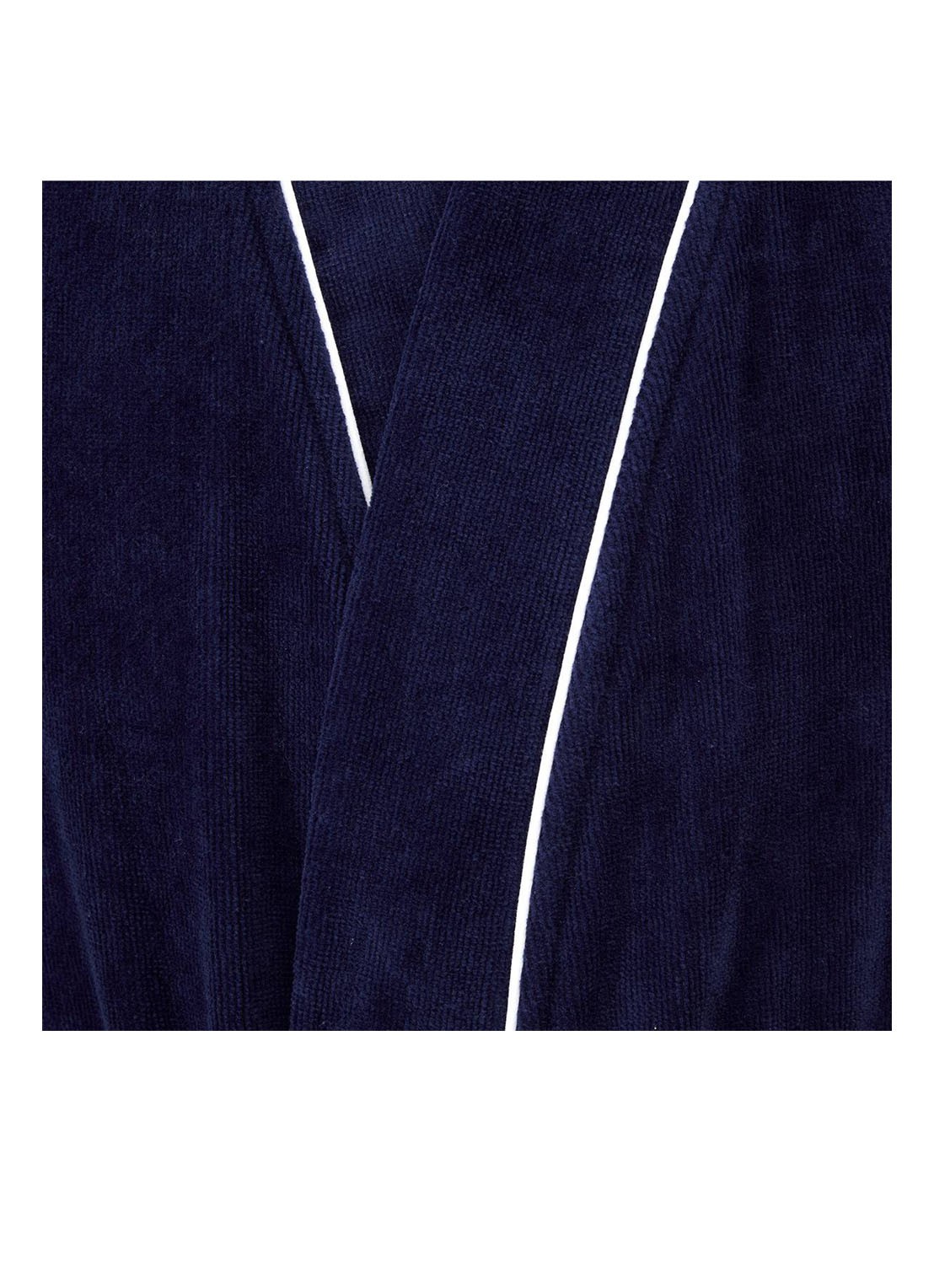 Ralph Lauren Park Row badjas van katoen - detail donkerblauw