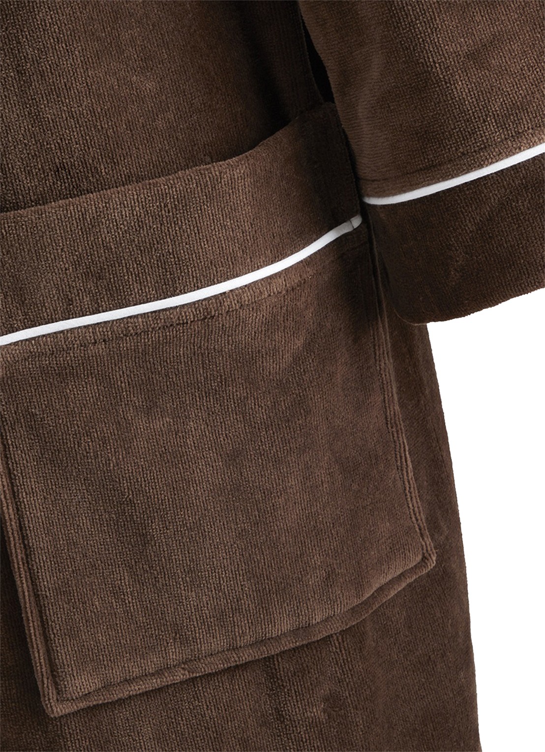 Ralph Lauren Park Row badjas van katoen - detail 2 chocola