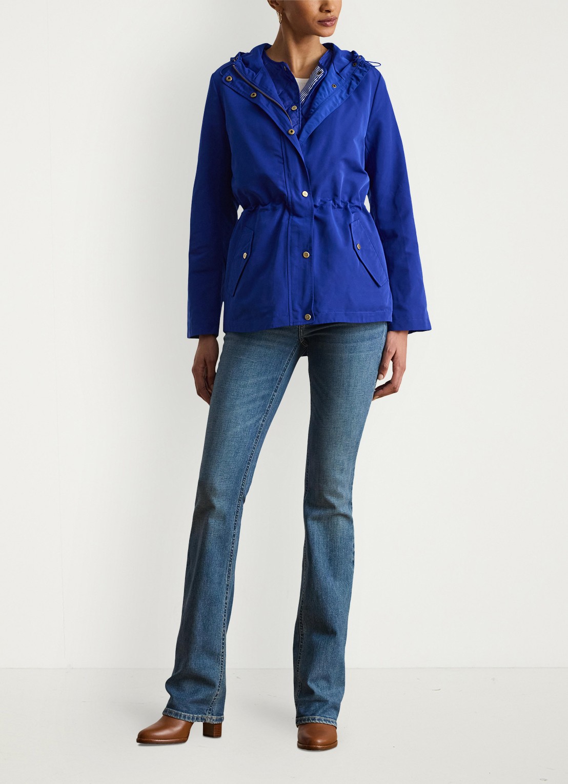 Ralph Lauren Parka met capuchon en klepzakken - voorkant 3 royal / blauw