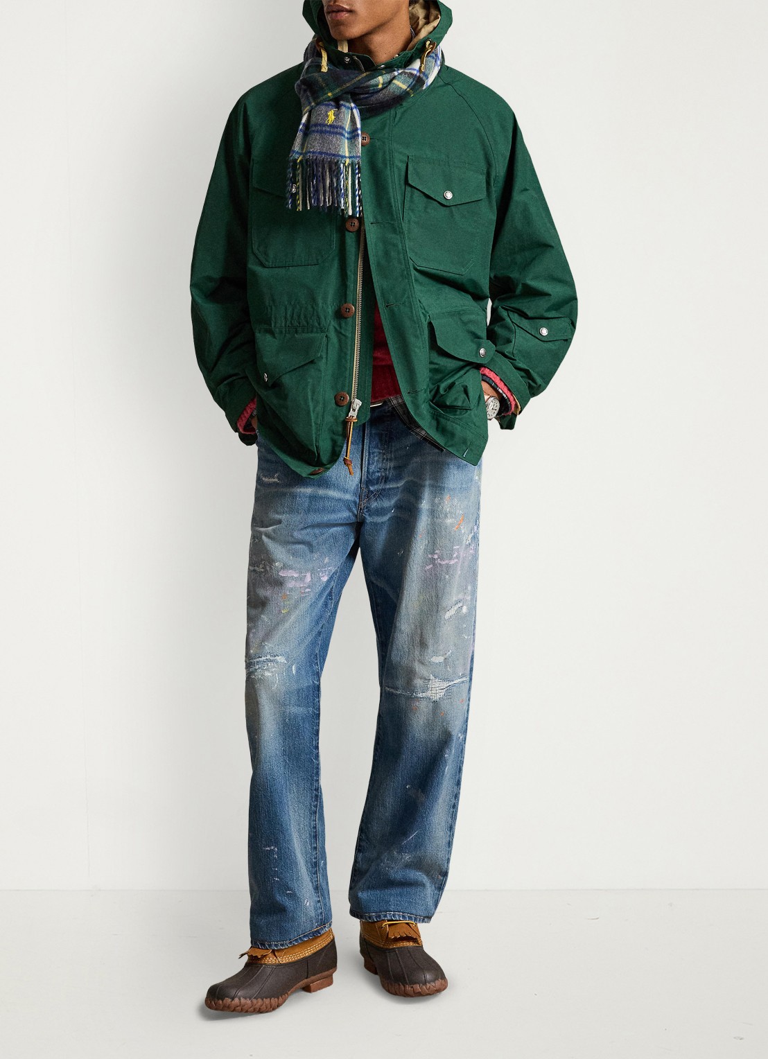 Ralph Lauren Parka met trekkoord en opgestikte zakken - detail 2 vintage pine-370s / groen