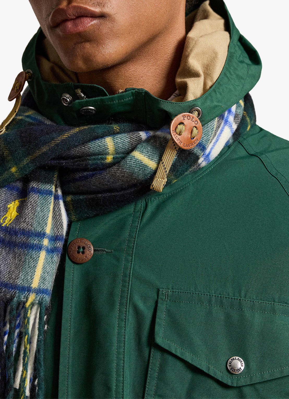 Ralph Lauren Parka met trekkoord en opgestikte zakken - detail 3 vintage pine-370s / groen