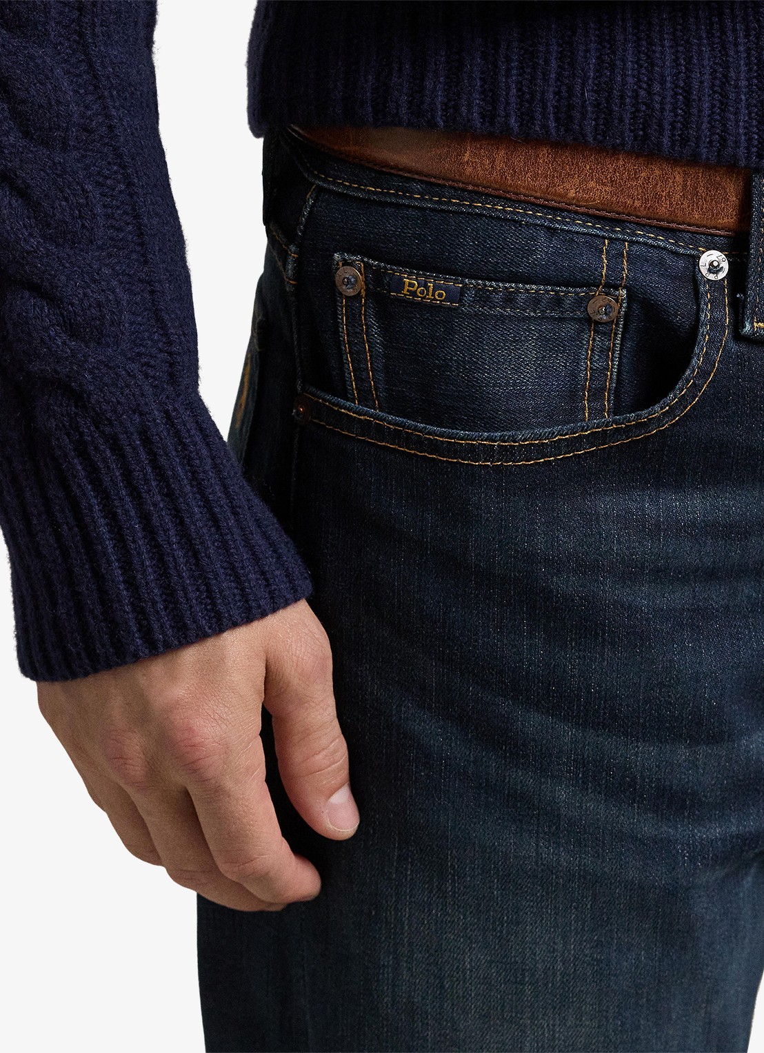 Ralph Lauren Parkside tapered jeans met stretch - detail 4 murphy stretch / indigo