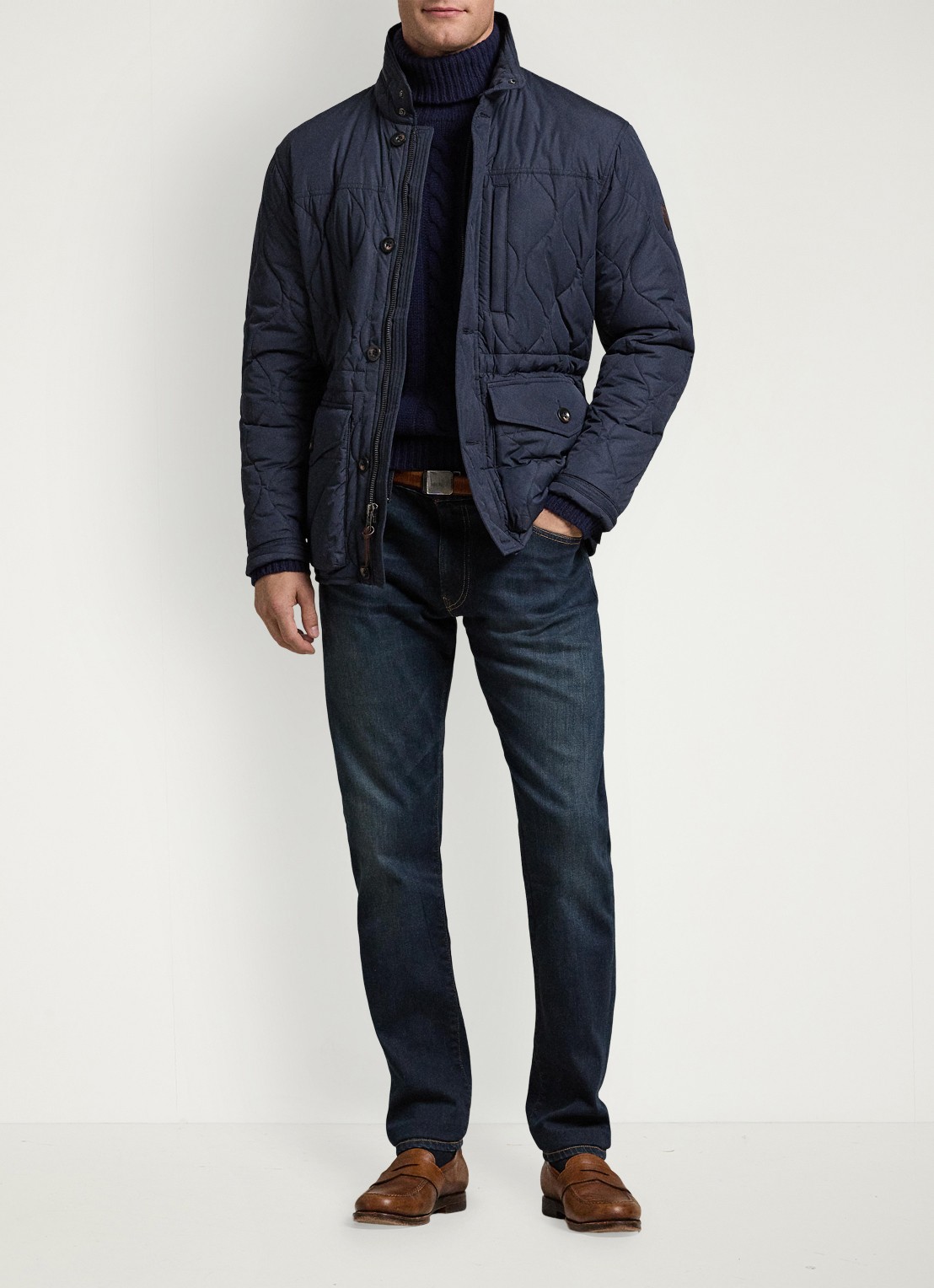 Ralph Lauren Parkside tapered jeans met stretch - voorkant 2 murphy stretch / indigo