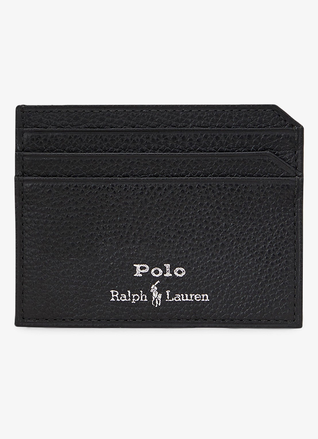 Ralph Lauren Pasjeshouder van leer met logo - voorkant black / zwart