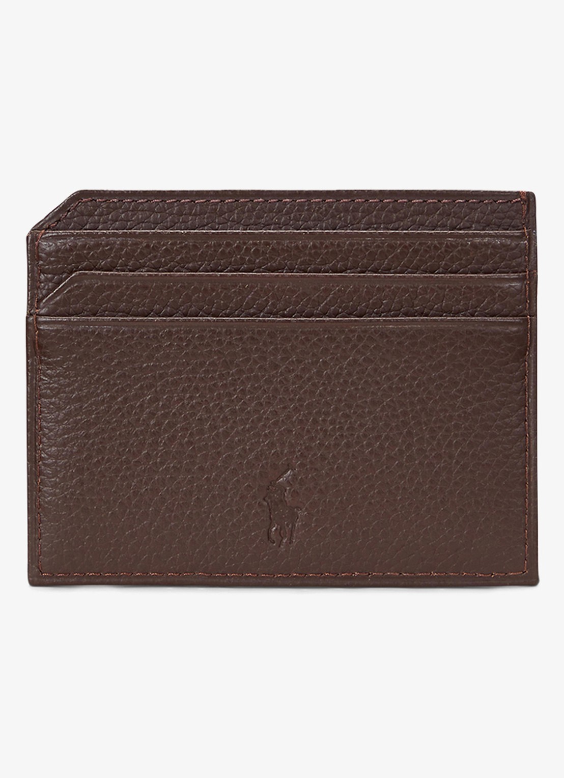 Ralph Lauren Pasjeshouder van leer met logo - detail 2 dark brown / donkerbruin