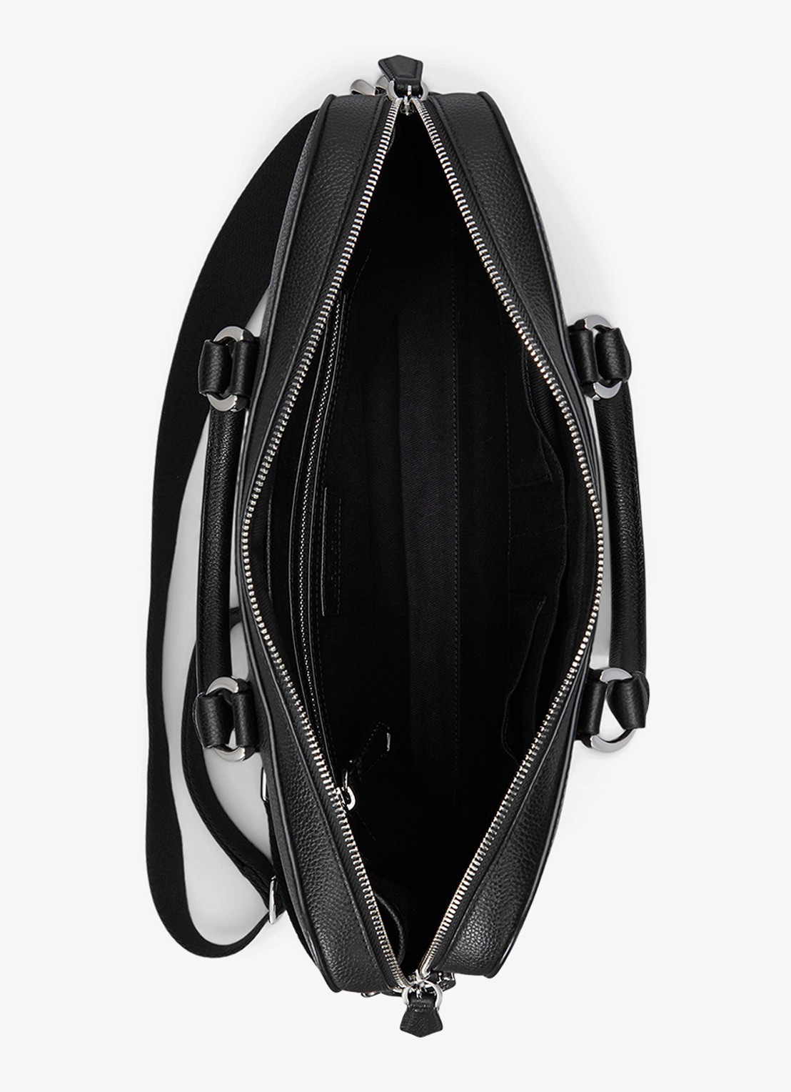 Ralph Lauren Pebbled businesstas van leer - achterkant 5 black / zwart