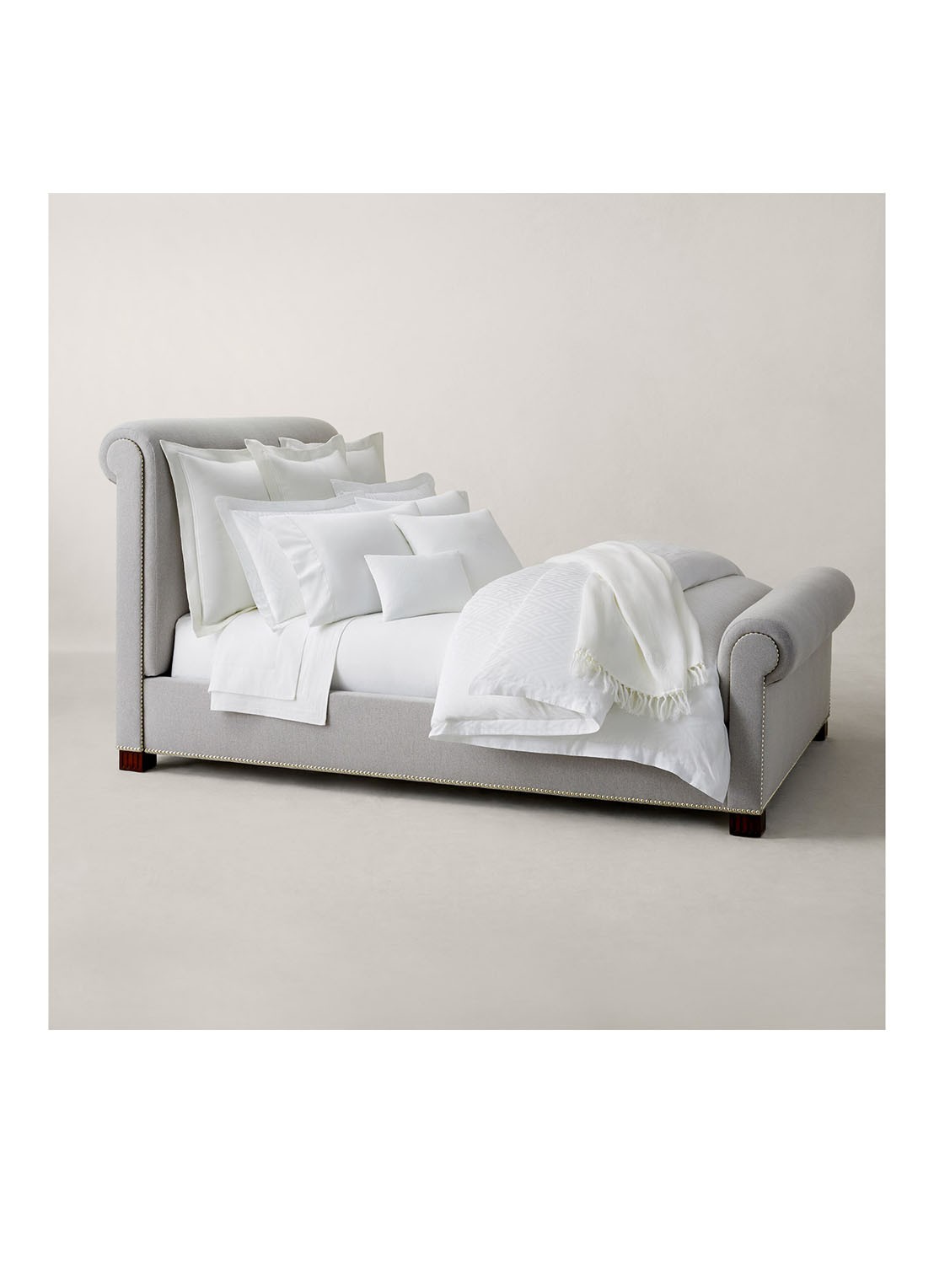Ralph Lauren Penthouse kussensloop van katoen - voorkant 2 gebroken wit