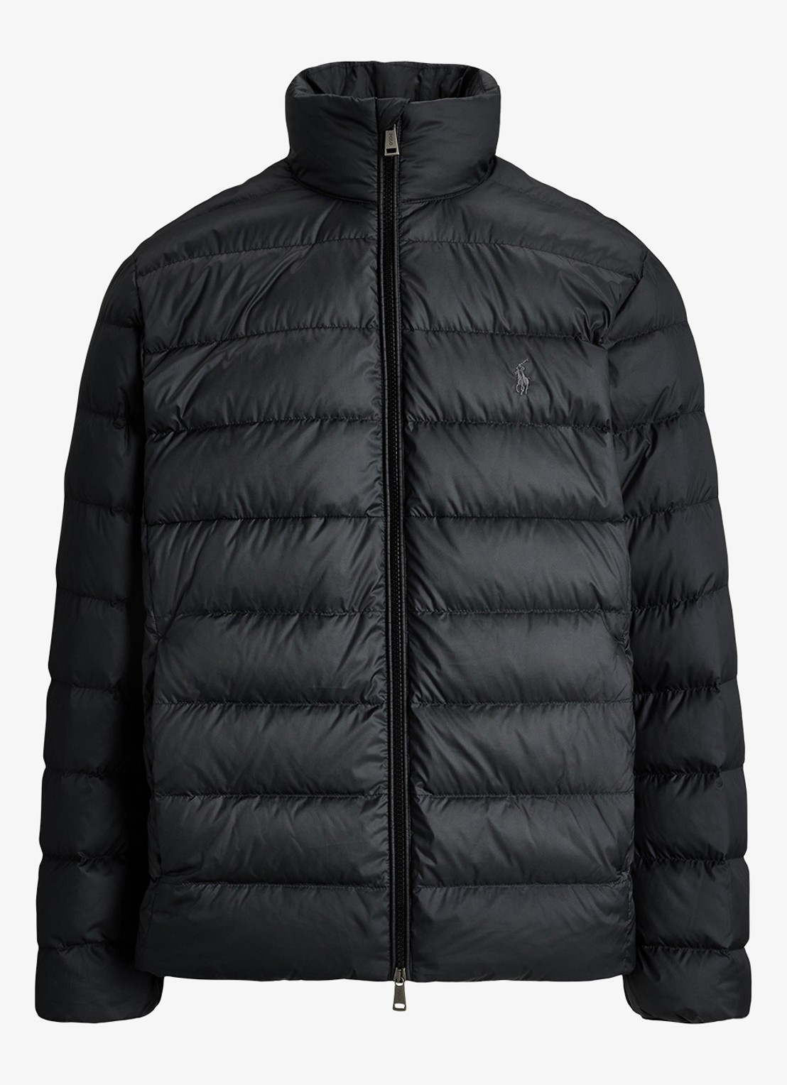 Ralph Lauren Performance gewatteerde jas met ritszakken - voorkant polo black / zwart