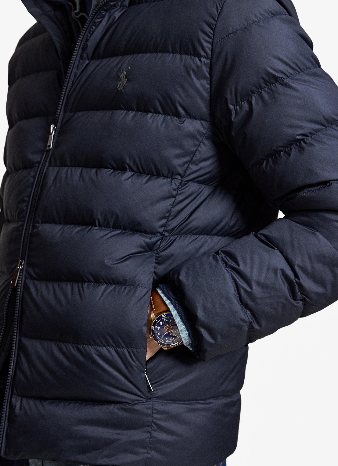 Ralph Lauren Performance gewatteerde jas met ritszakken - detail 2 collection navy / donkerblauw
