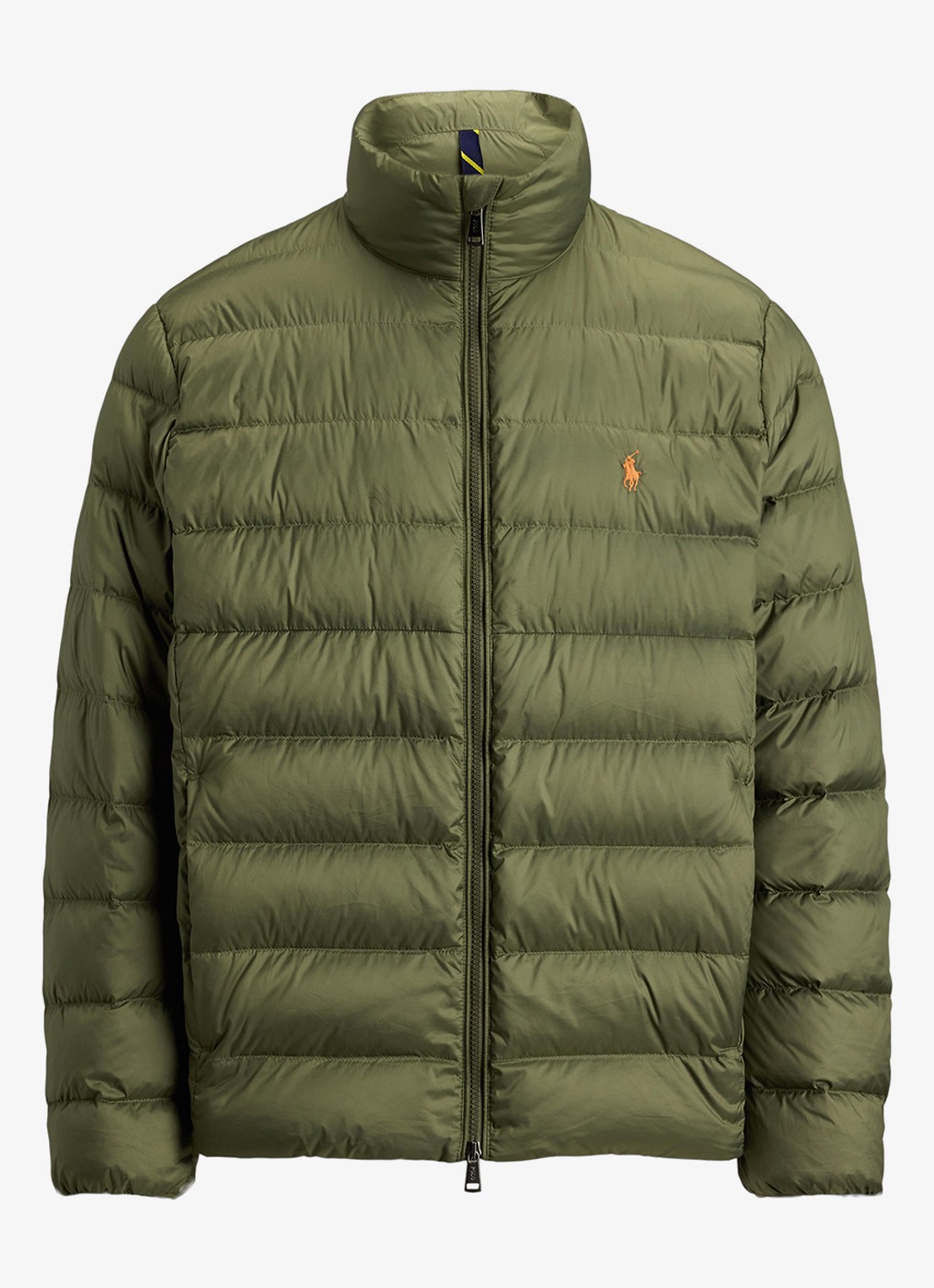 Ralph Lauren Performance gewatteerde jas met ritszakken - voorkant cruise olive / olijfgroen
