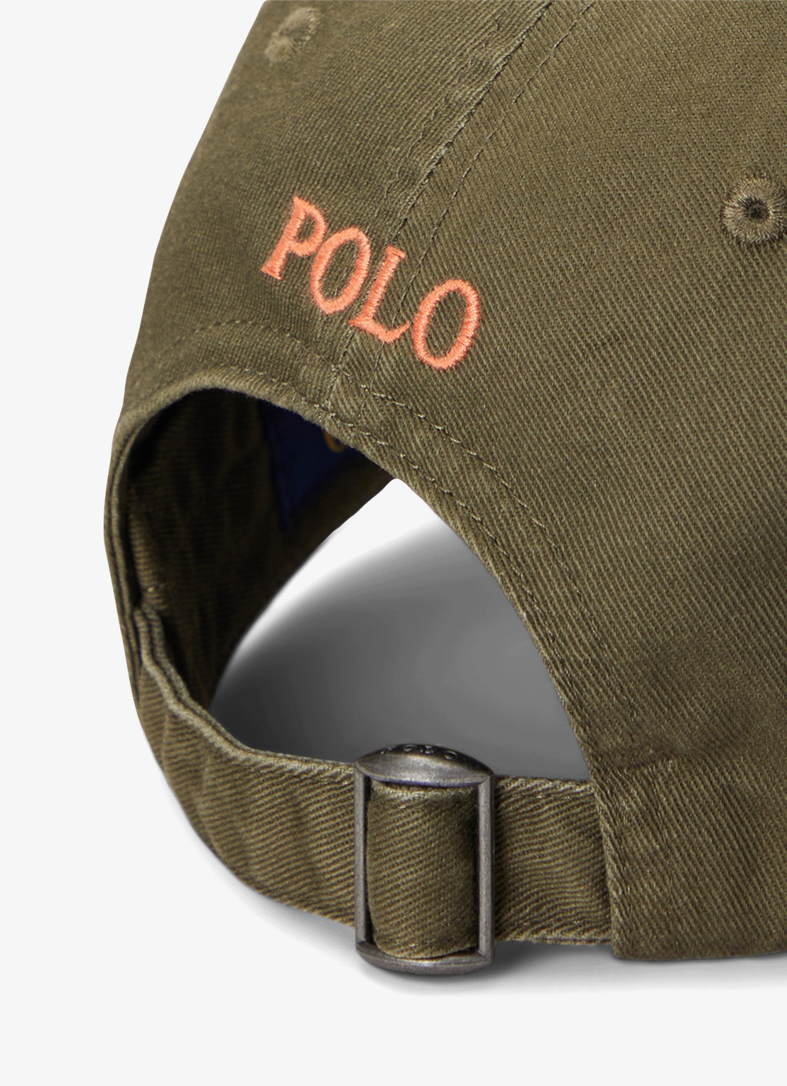 Ralph Lauren Pet met logo  - detail olijfgroen