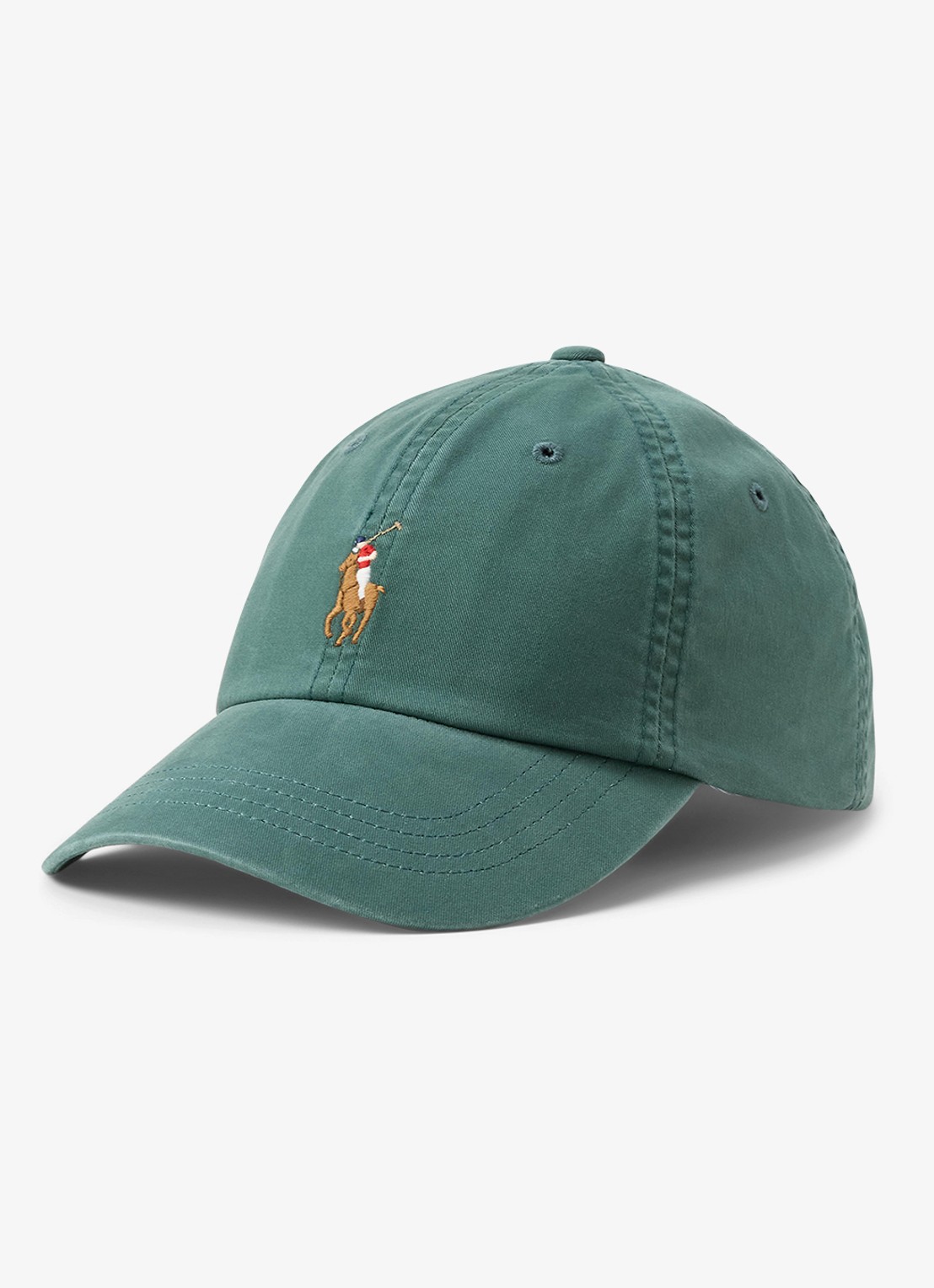 Ralph Lauren Pet met logoborduring - voorkant charter green / groen