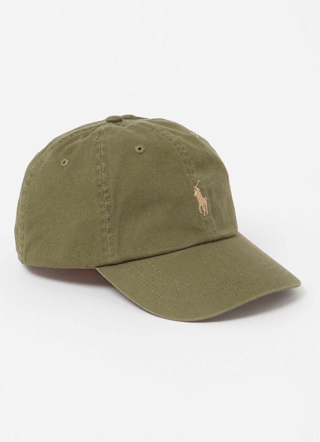 Ralph Lauren Pet met logoborduring  - voorkant 2 mosgroen