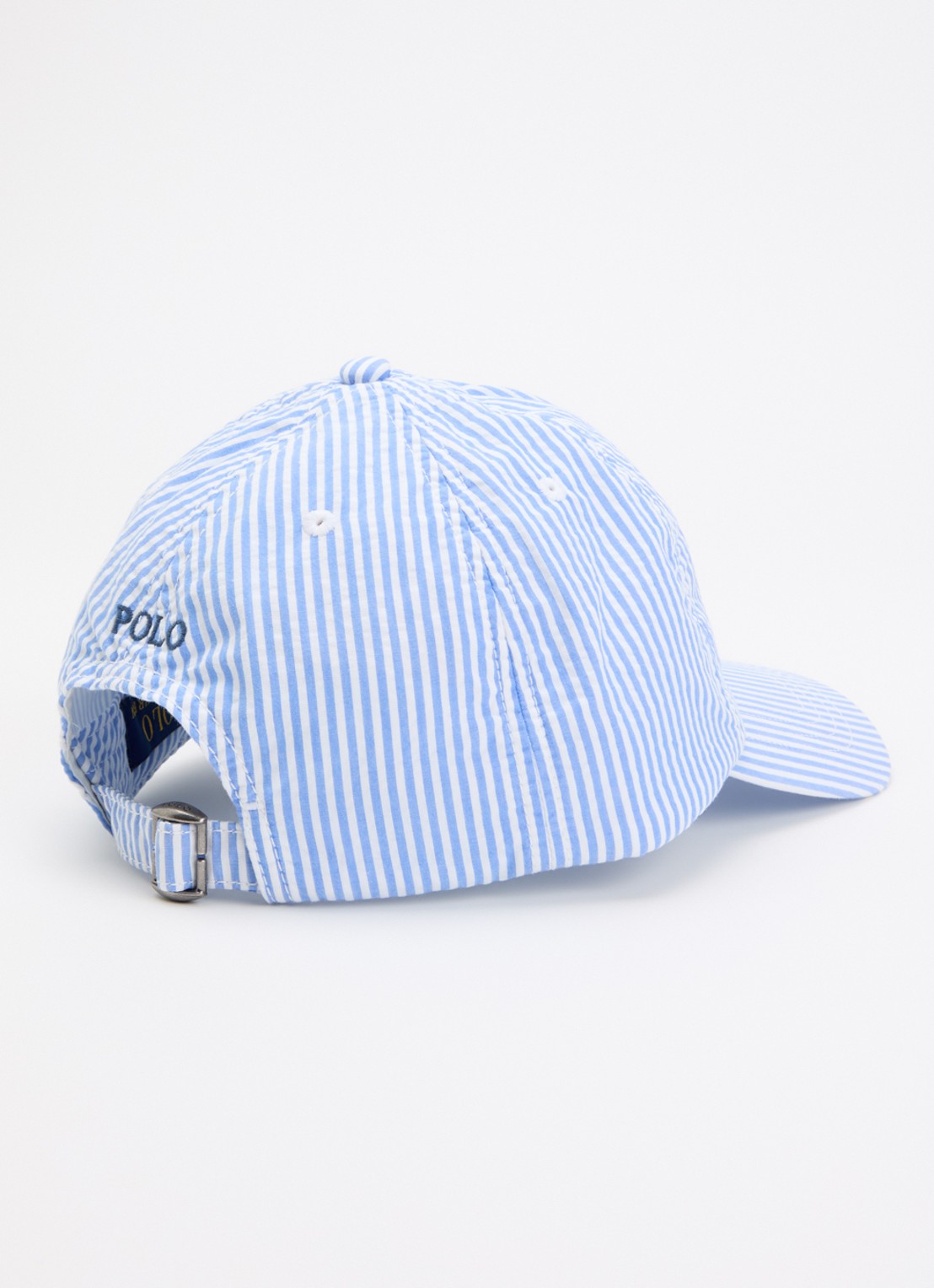Ralph Lauren Pet met streepprint en logoborduring - detail blauw