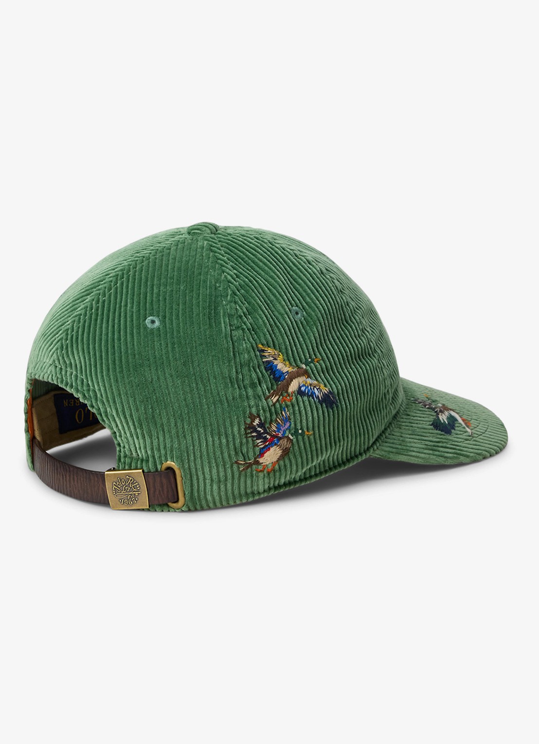 Ralph Lauren Pet van corduroy met borduring - detail groen