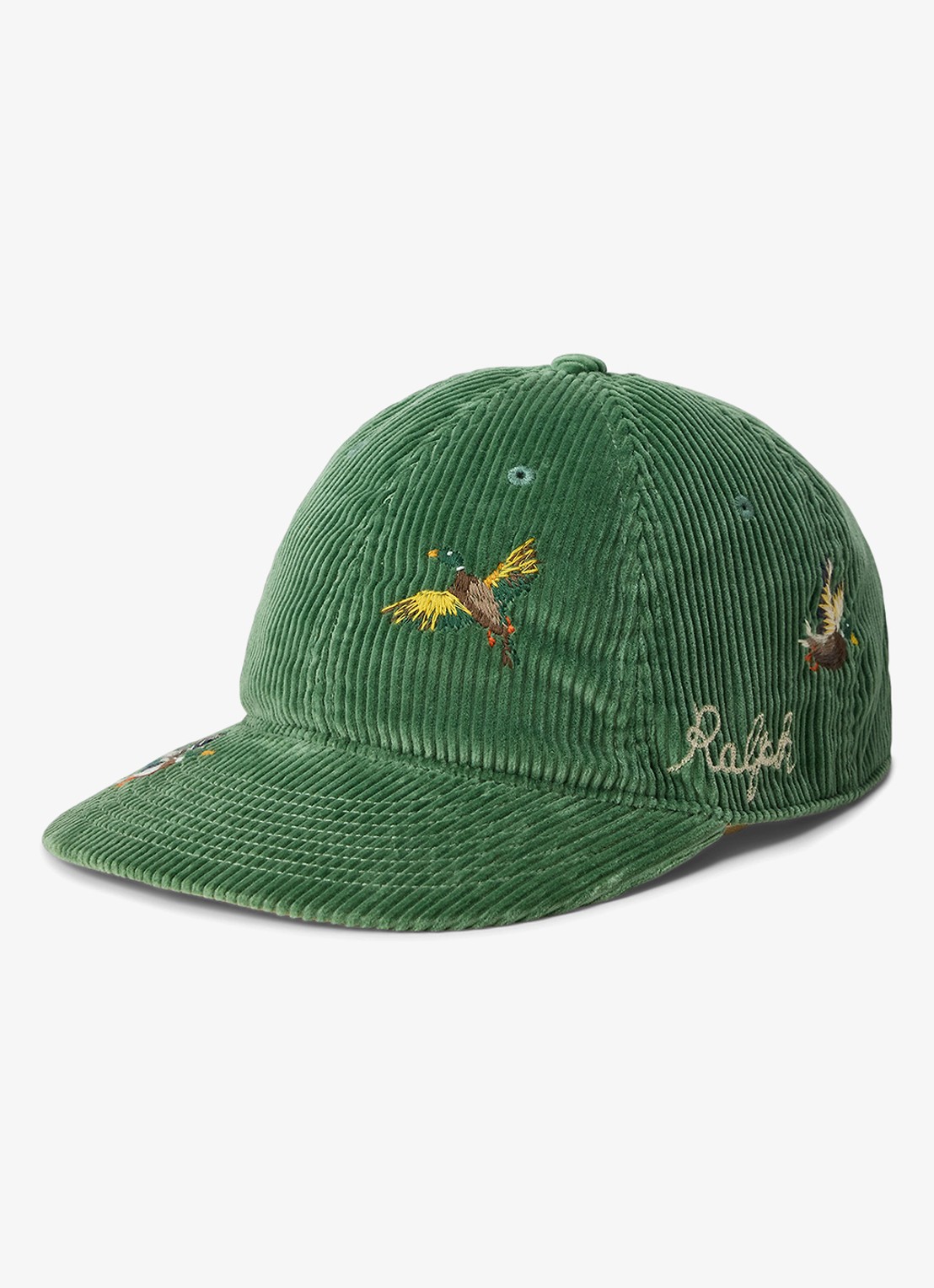 Ralph Lauren Pet van corduroy met borduring - voorkant 2 groen