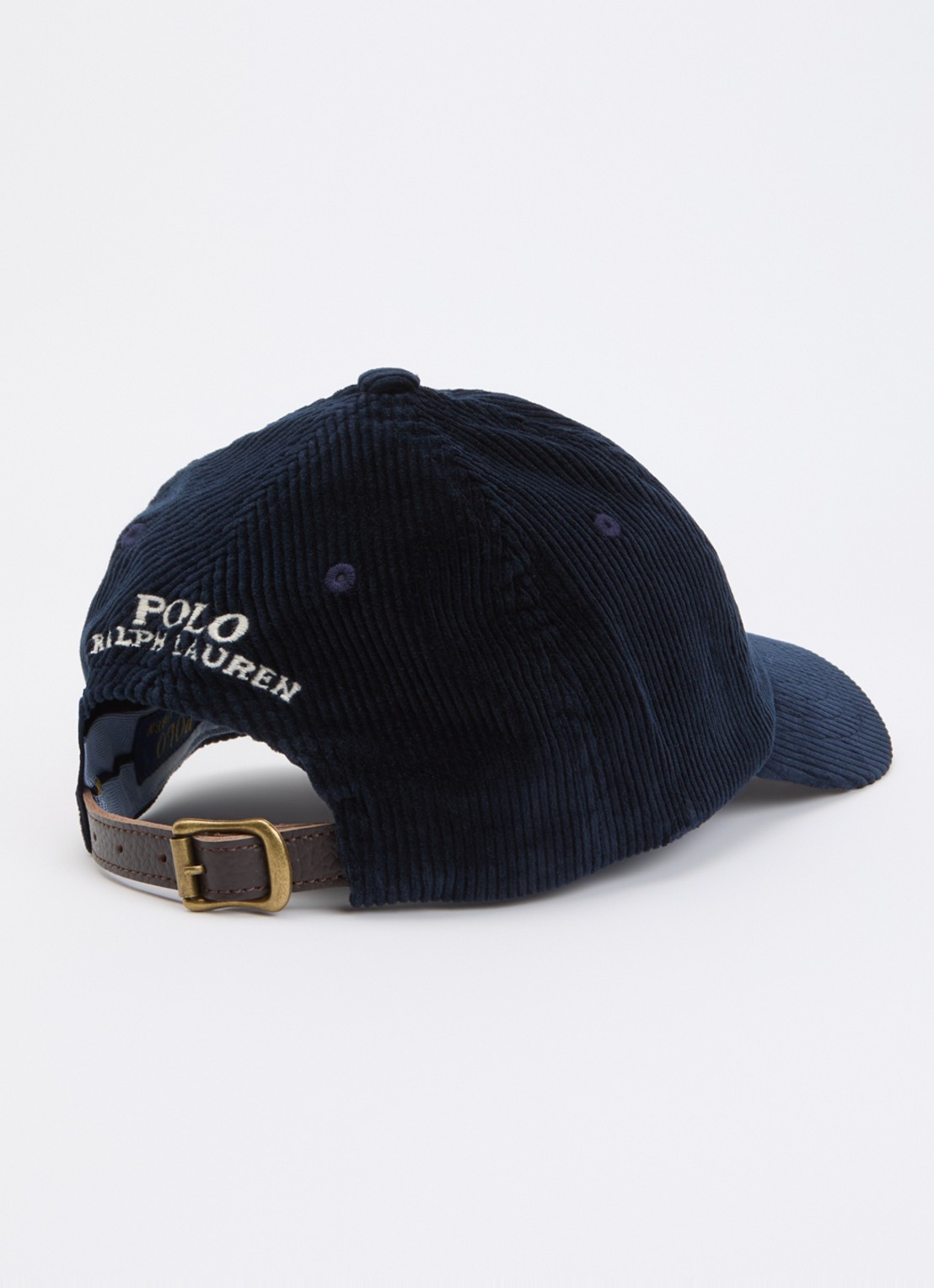 Ralph Lauren Pet van corduroy met logoborduring - detail donkerblauw