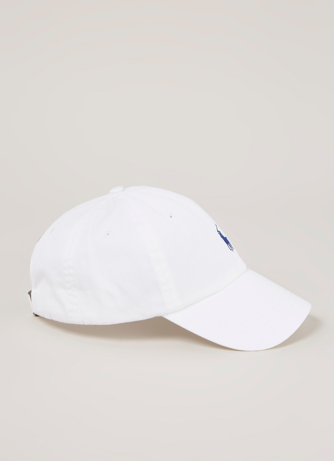Ralph Lauren Pet van katoen met logoborduring - voorkant 2 wit