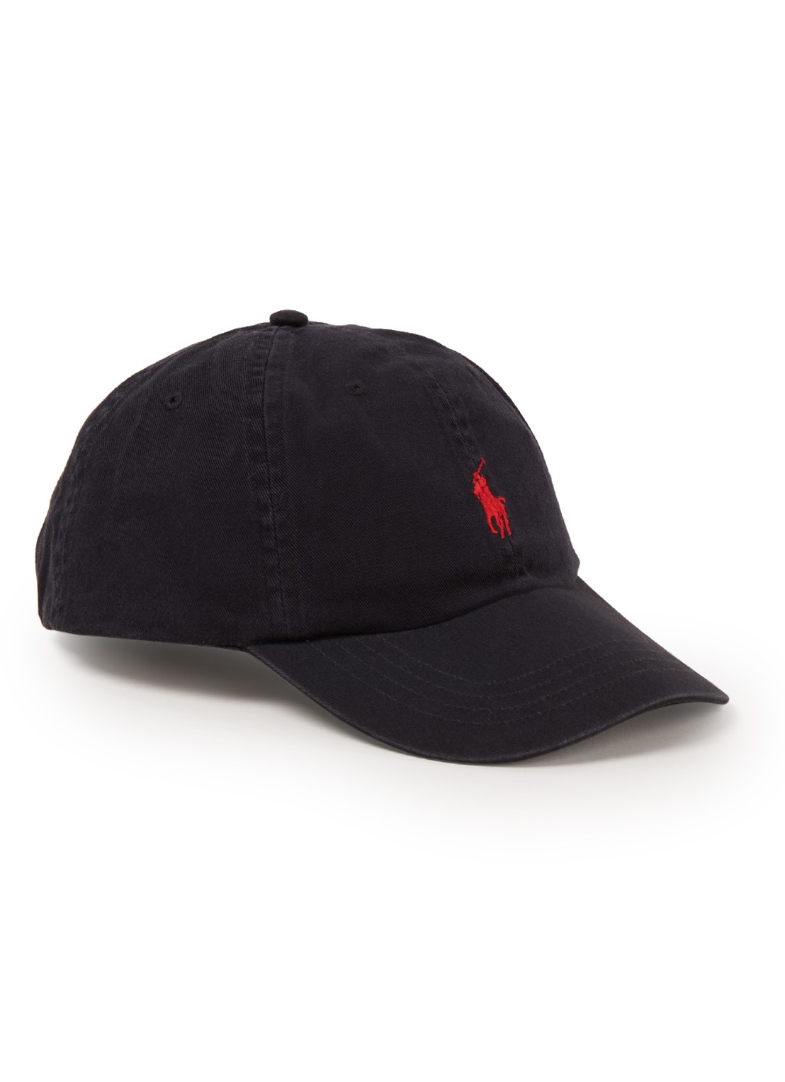 Ralph Lauren Pet van katoen met logoborduring - voorkant zwart