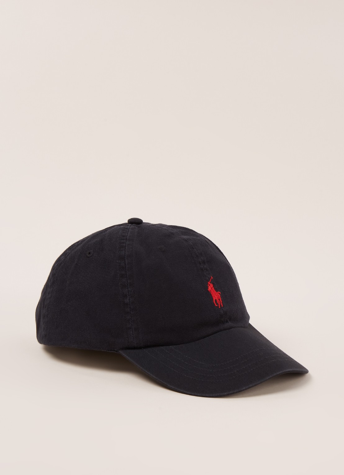 Ralph Lauren Pet van katoen met logoborduring - voorkant 2 zwart