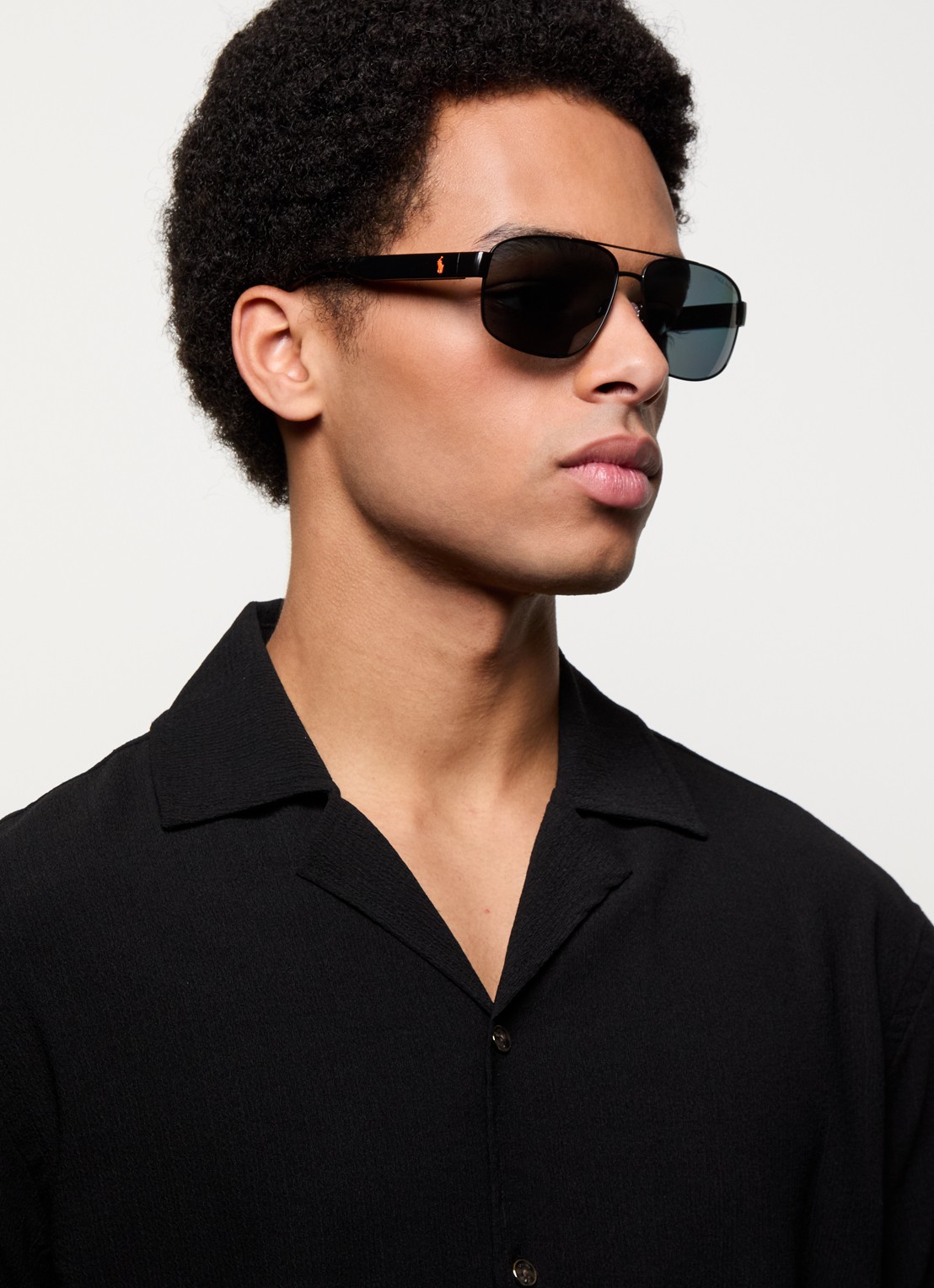 Ralph Lauren Piloten zonnebril gepolariseerd PH3156  - voorkant 6 zwart