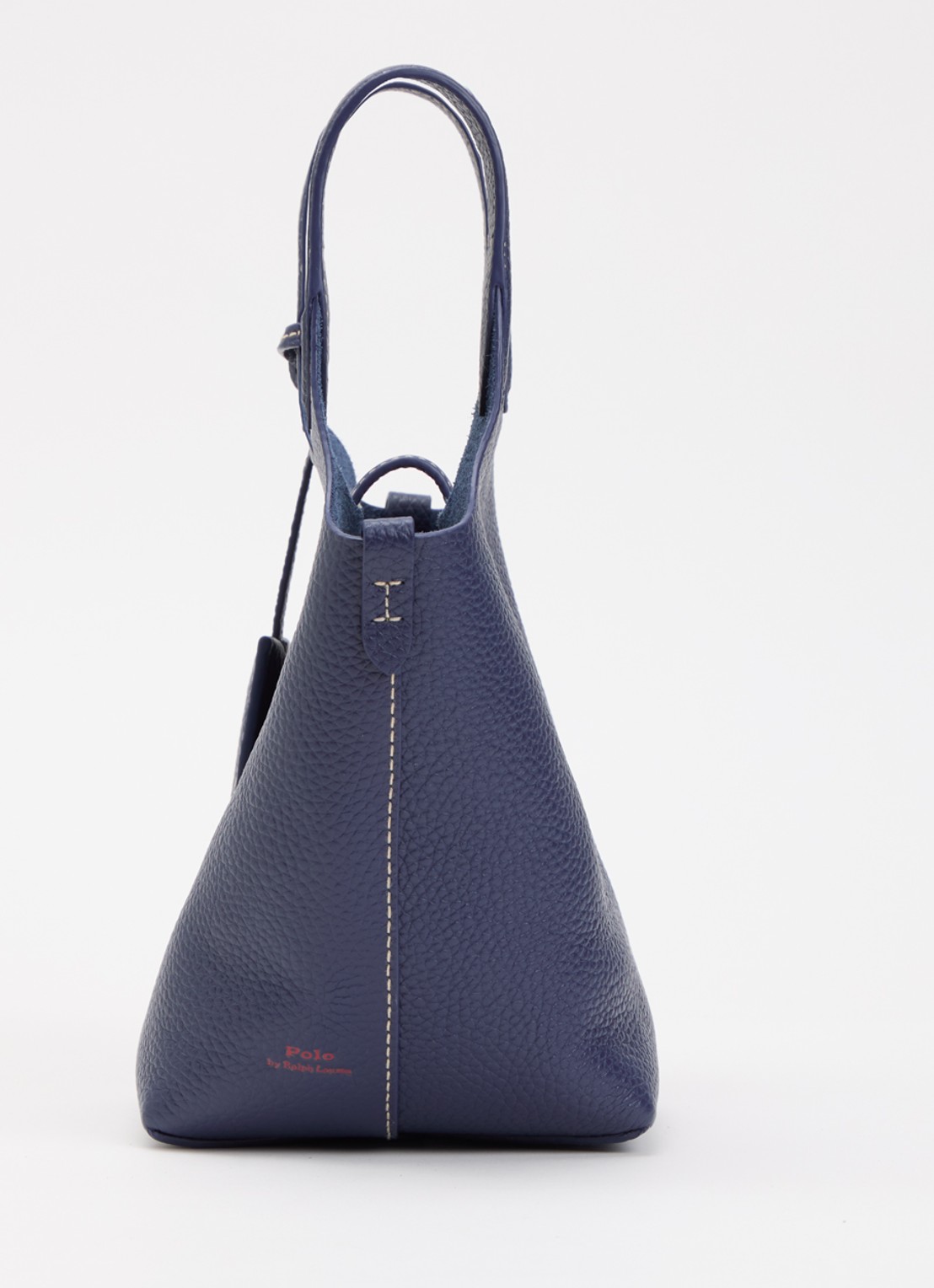 Ralph Lauren Play klein handtas van leer met afneembare schouderriem - detail 4 kobaltblauw