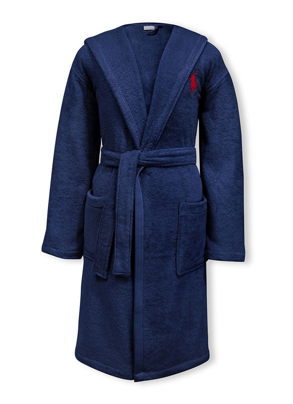 Ralph Lauren Player badjas van katoen - voorkant donkerblauw