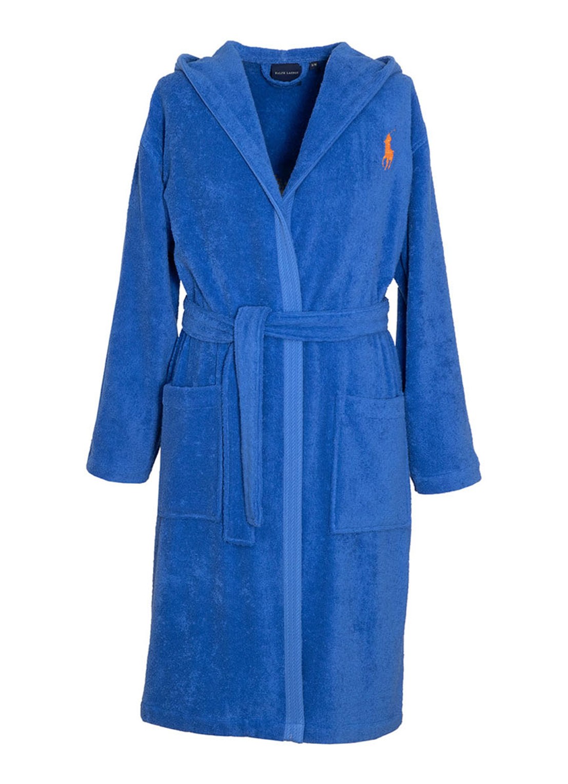 Ralph Lauren Player badjas van katoen - voorkant 3 middenblauw
