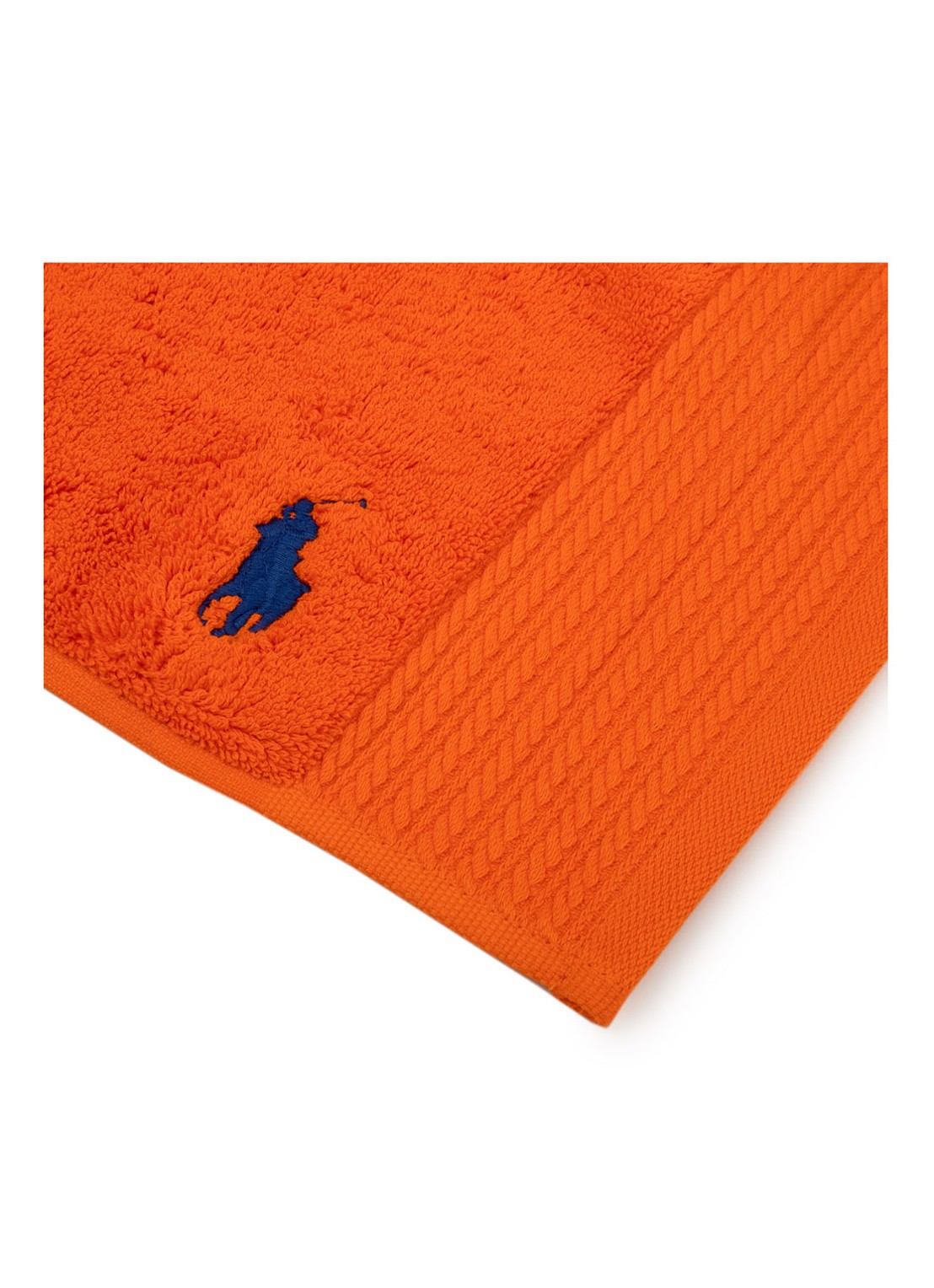 Ralph Lauren Player badmat - 55 x 90 cm - achterkant 2 donkeroranje