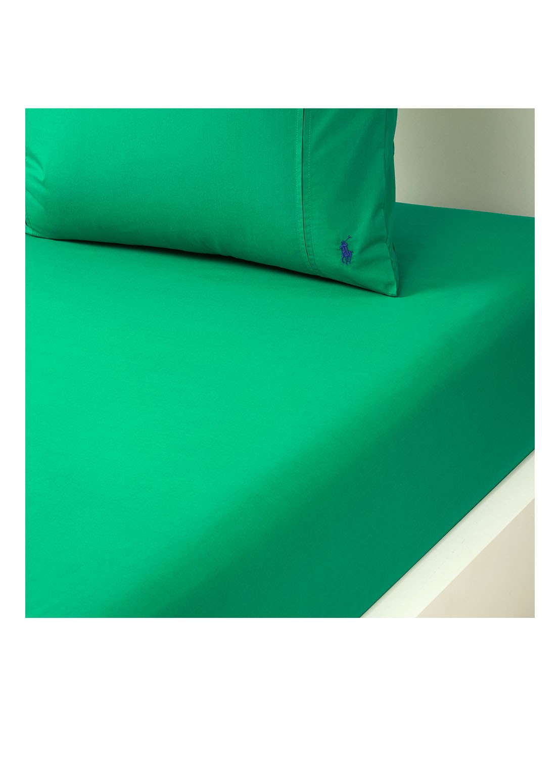 Ralph Lauren Player hoeslaken van katoen perkal, hoekhoogte 33 cm - voorkant 6 groen