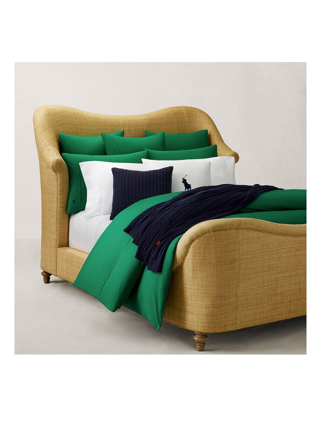 Ralph Lauren Player kussensloop van katoen perkal 2-pack - voorkant 5 groen