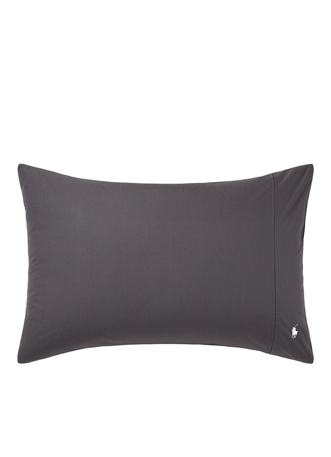 Ralph Lauren Player kussensloop van katoen perkal 2-pack - voorkant antraciet